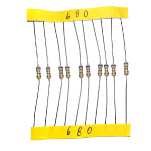 Resistencia 0.25w 680 Ohm 5% R1/4w680 Pack 10pcs